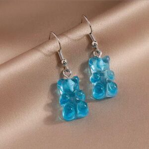 🆕Blue Candy Gummy Bear Dangle Earrings